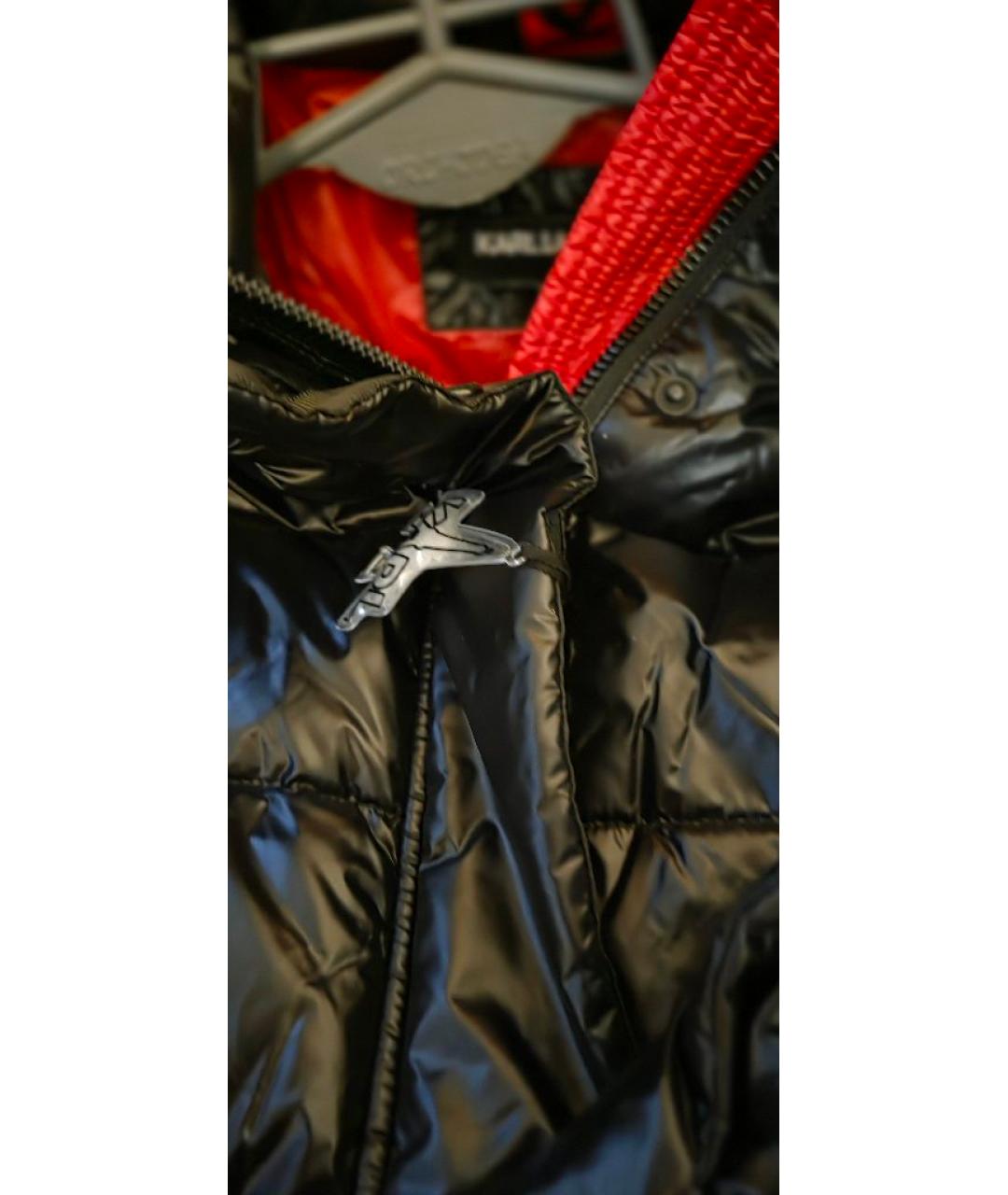 KARL LAGERFELD Черный полиэстеровый пуховик, фото 4