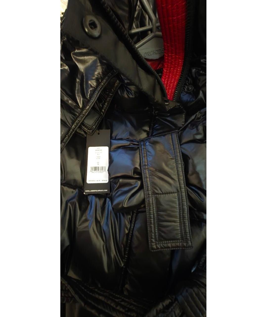 KARL LAGERFELD Черный полиэстеровый пуховик, фото 3