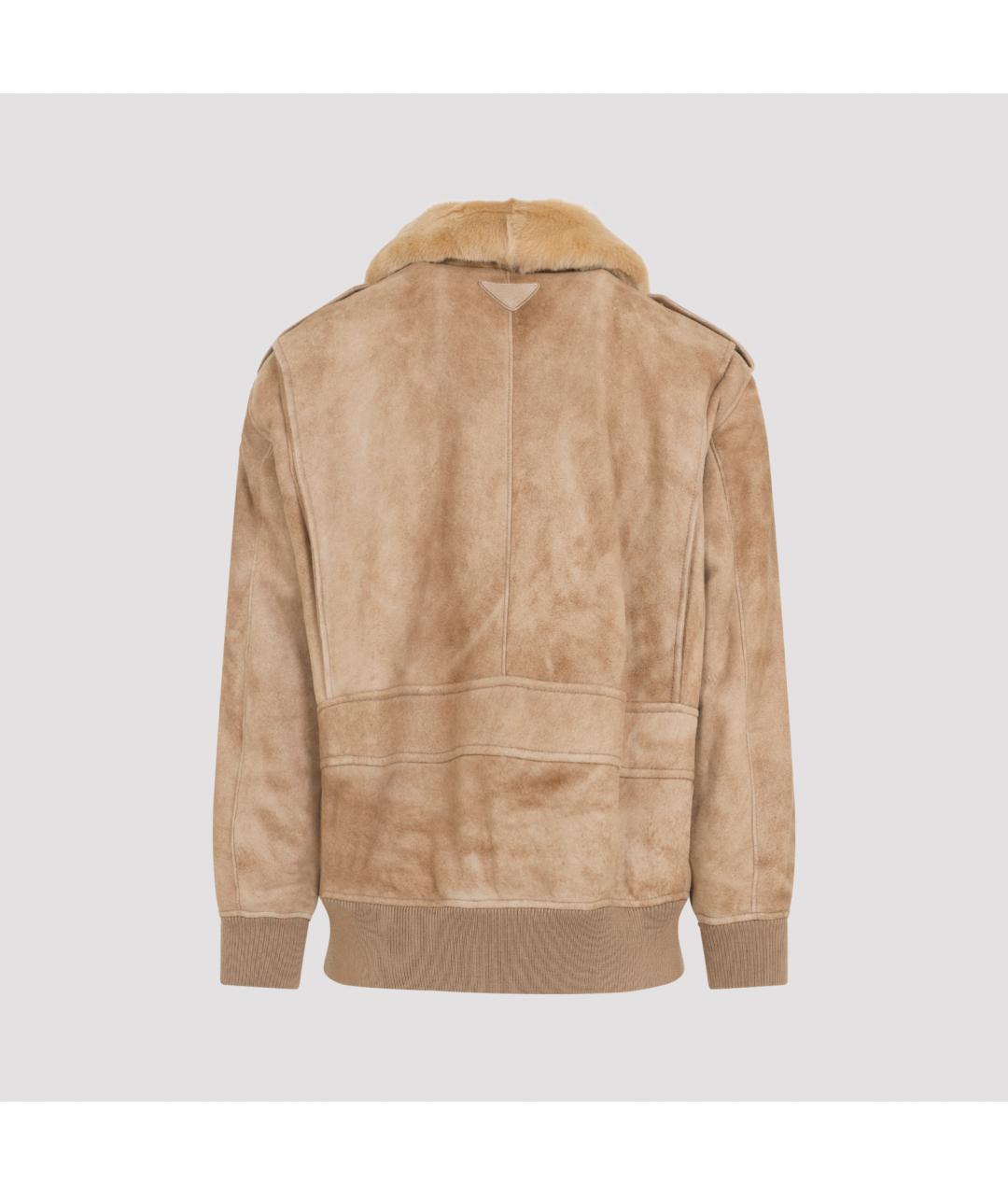 PRADA Бежевая замшевая куртка, фото 3