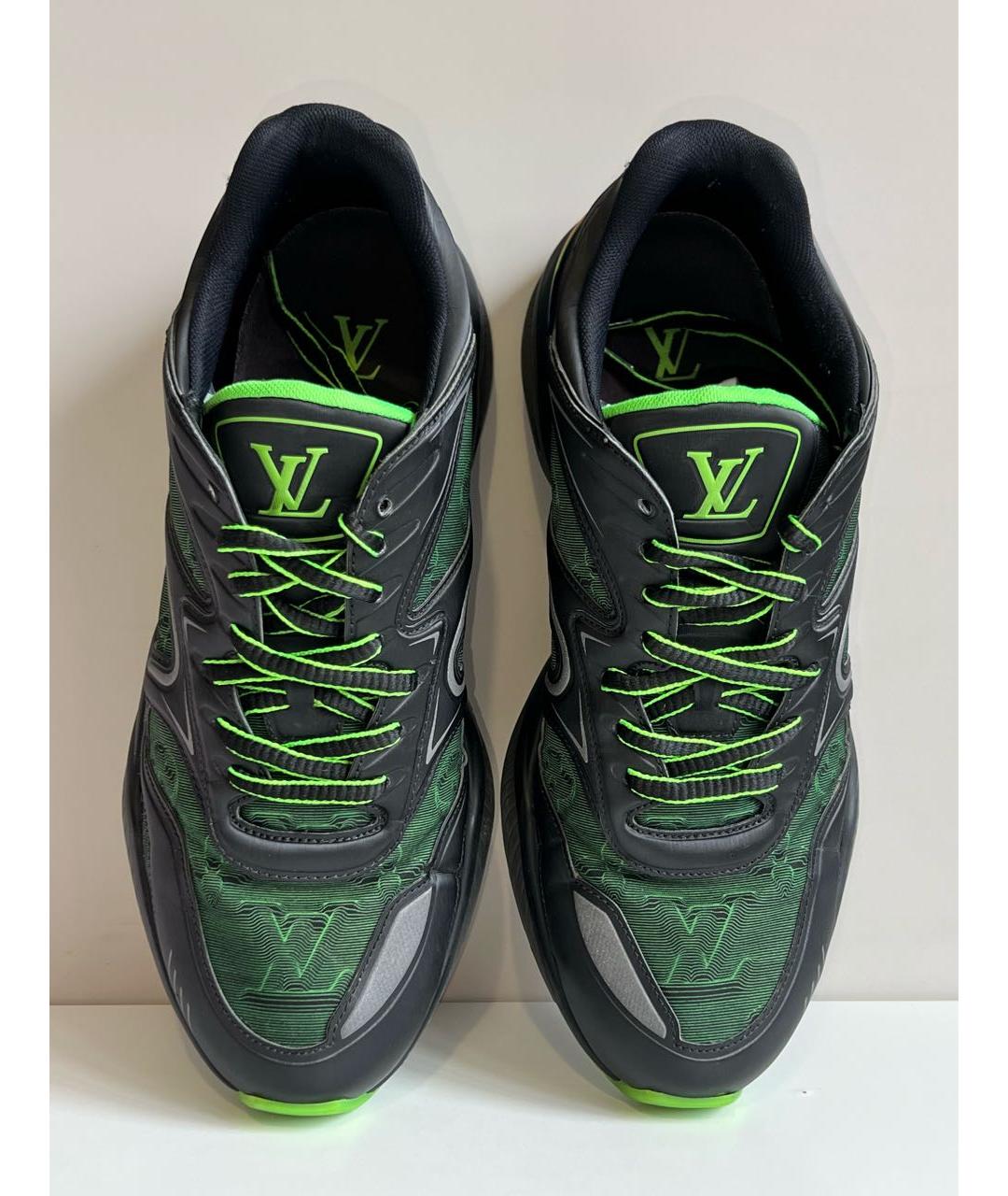 LOUIS VUITTON Зеленые текстильные низкие кроссовки / кеды, фото 3
