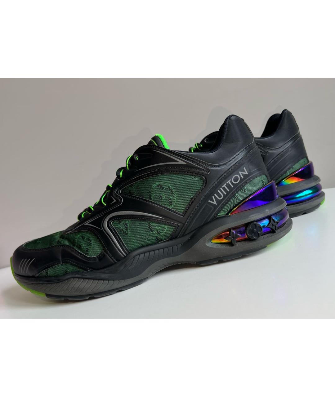 LOUIS VUITTON Зеленые текстильные низкие кроссовки / кеды, фото 9