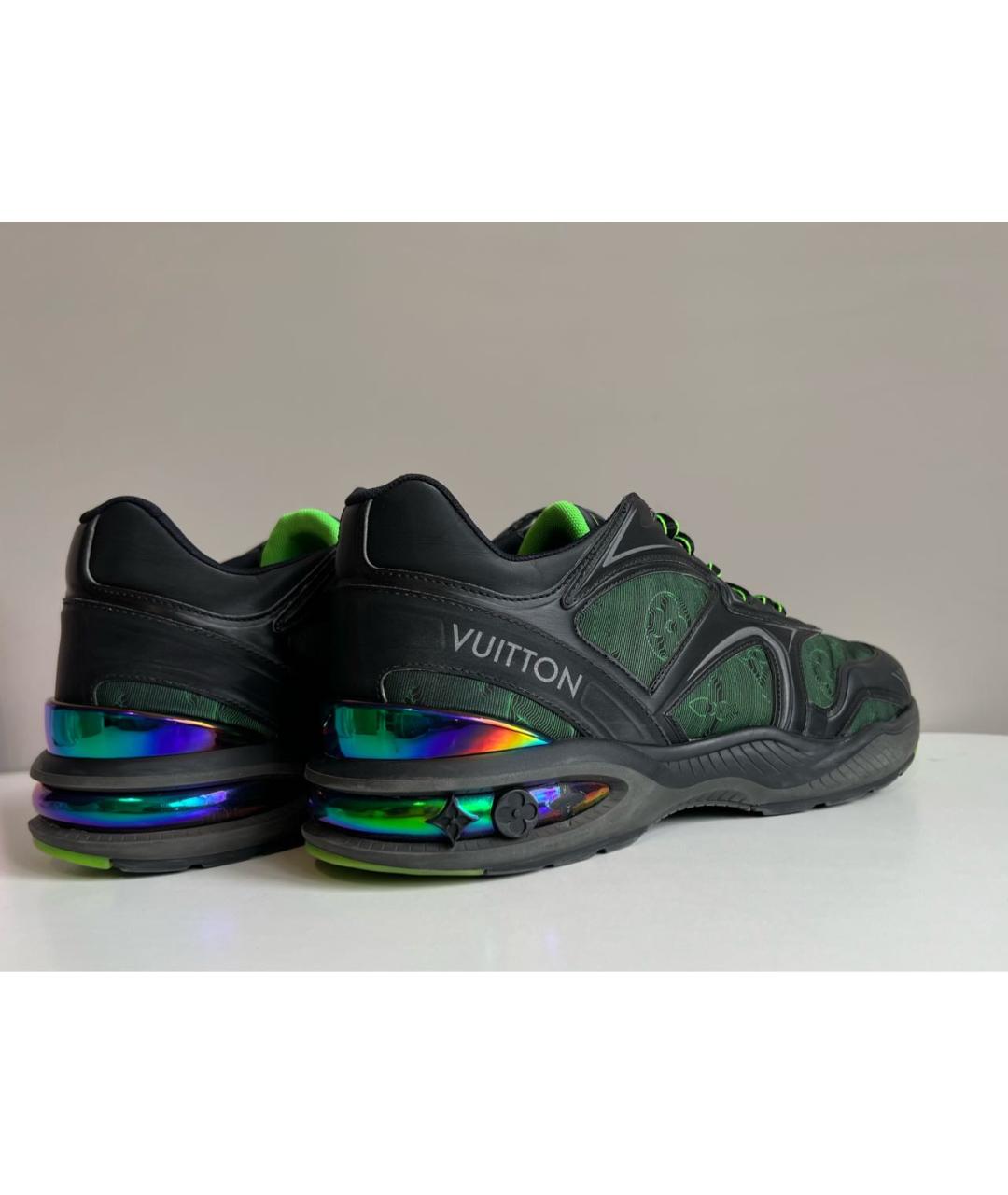 LOUIS VUITTON Зеленые текстильные низкие кроссовки / кеды, фото 5