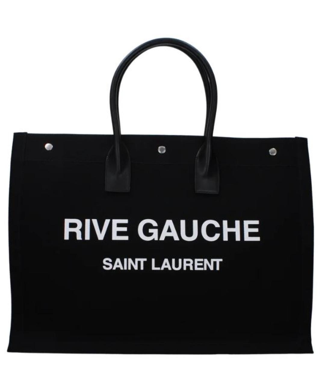 SAINT LAURENT Черная хлопковая сумка тоут, фото 1