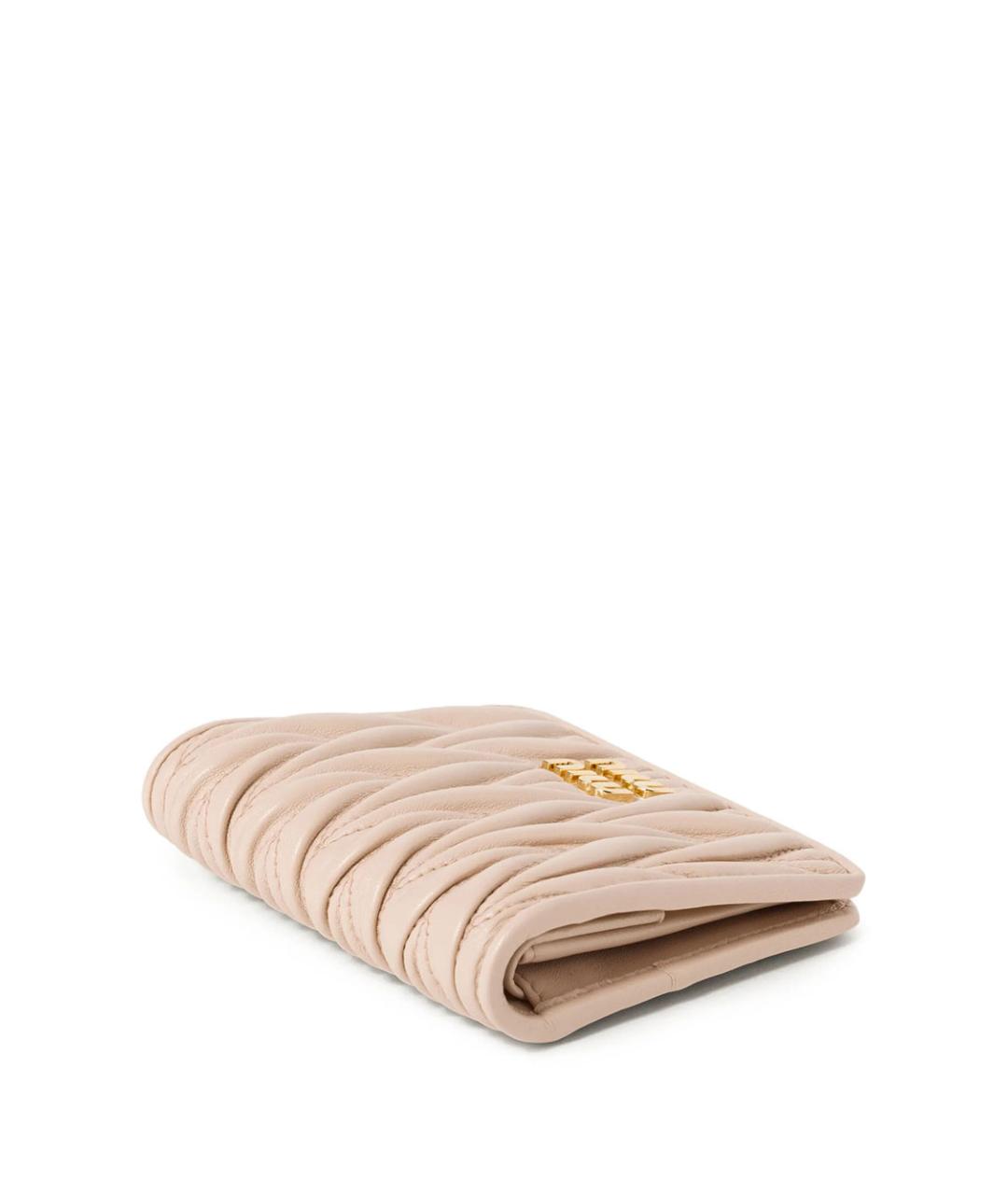 MIU MIU Розовый кожаный кошелек, фото 3