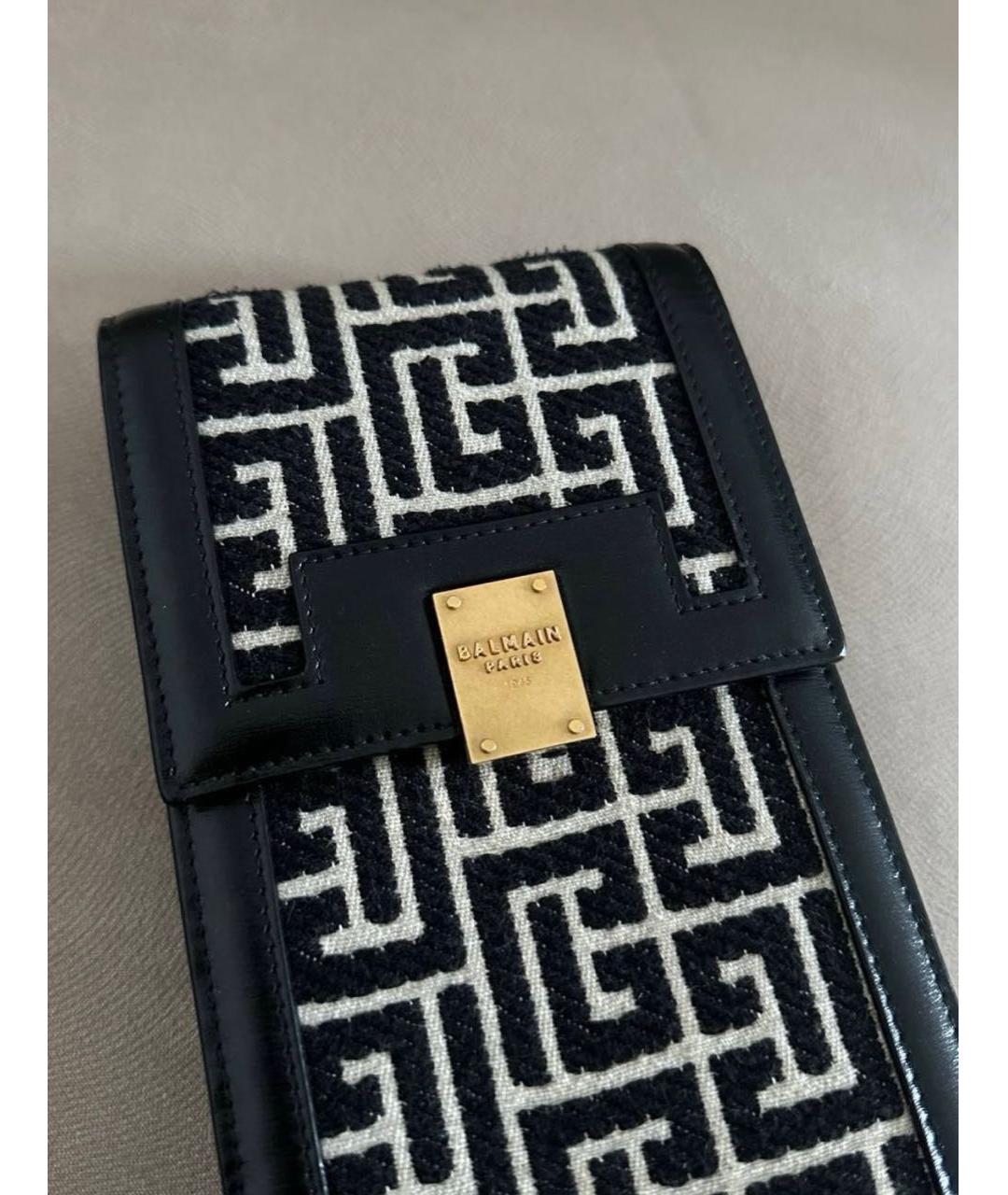 BALMAIN Черная кожаная сумка через плечо, фото 3