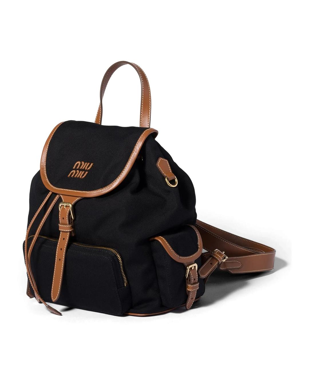 MIU MIU Черный тканевый рюкзак, фото 5