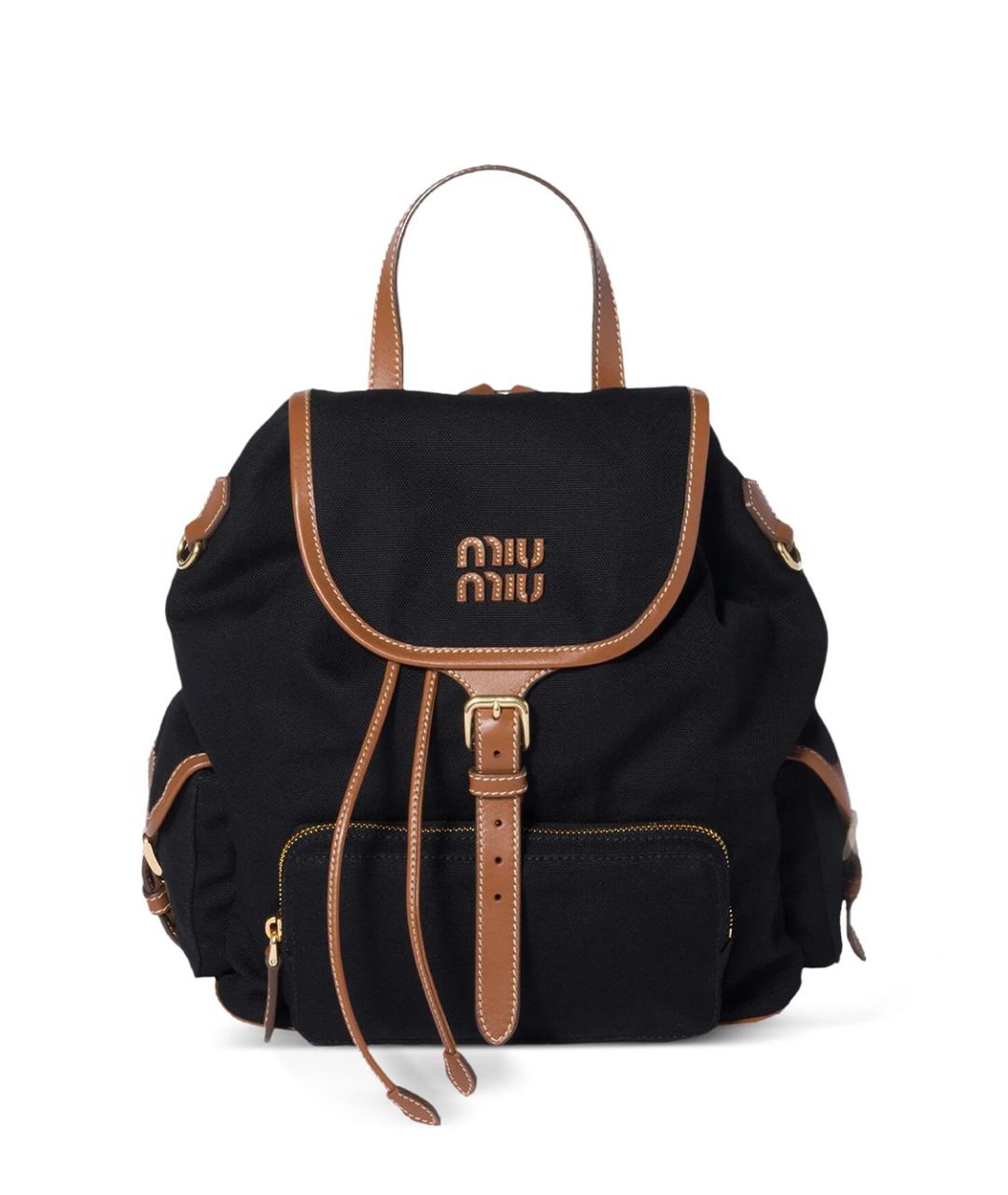 MIU MIU Черный тканевый рюкзак, фото 1