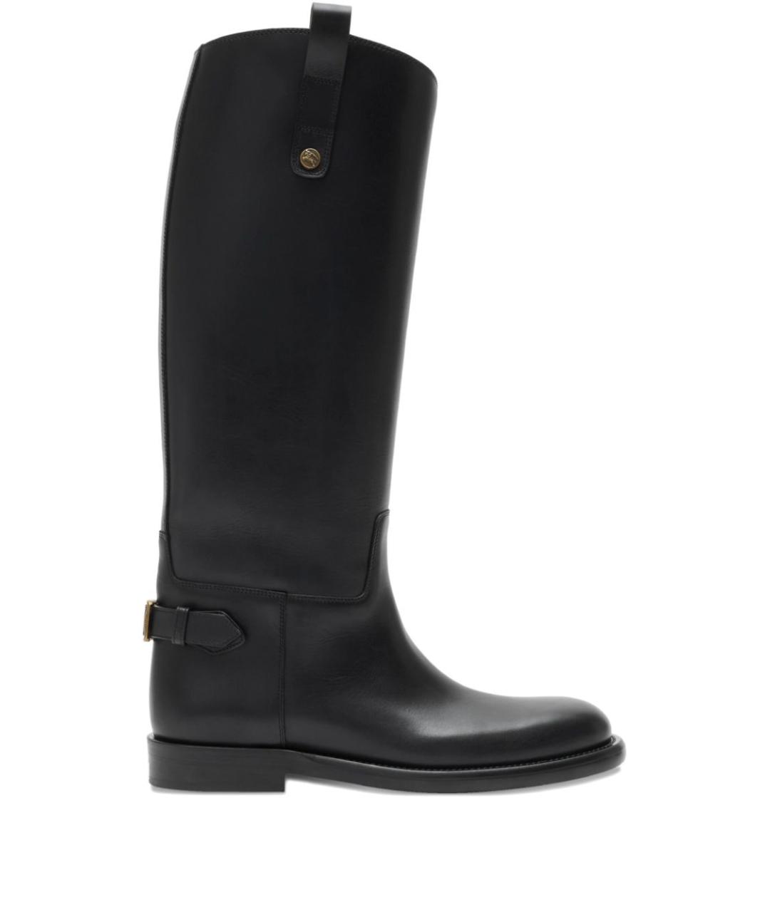 BURBERRY Черные кожаные сапоги, фото 1
