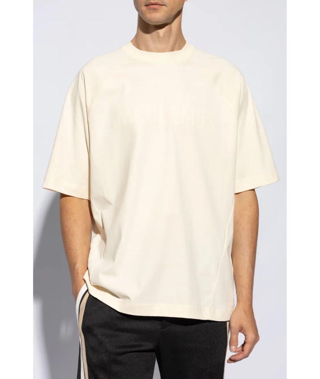JACQUEMUS Бежевая хлопковая футболка, фото 6