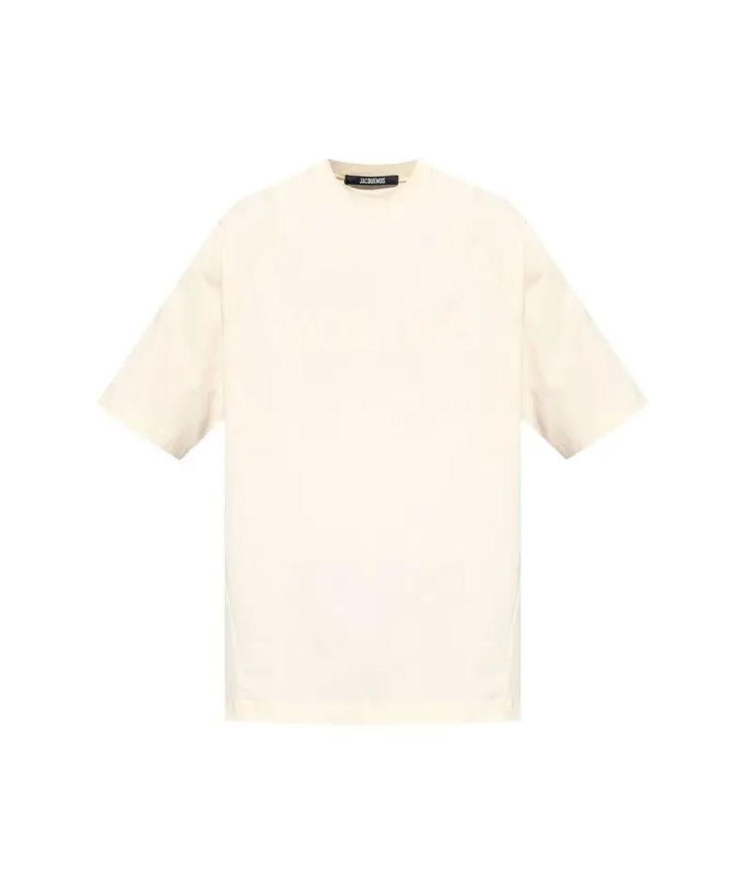 JACQUEMUS Бежевая хлопковая футболка, фото 1
