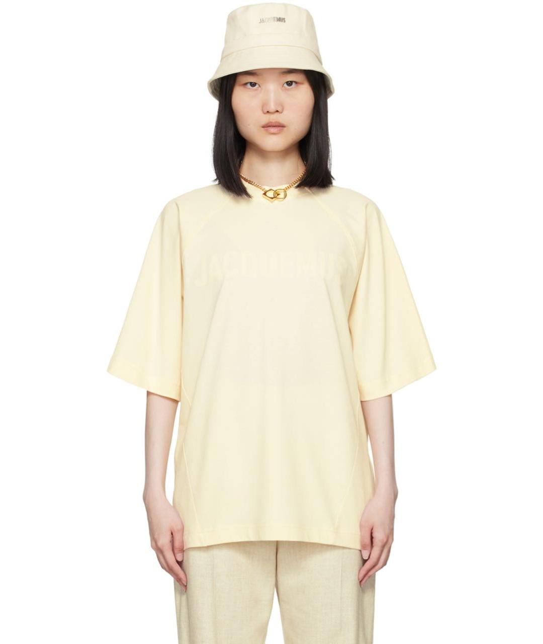 JACQUEMUS Бежевая хлопковая футболка, фото 2