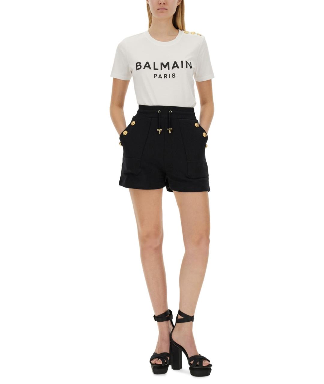 BALMAIN Белая хлопковая футболка, фото 4