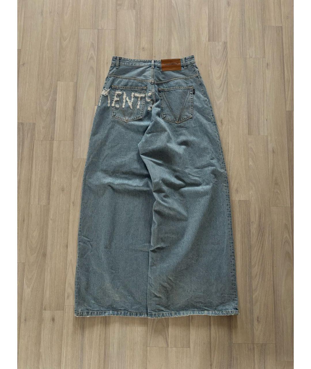 VETEMENTS Голубые хлопковые прямые джинсы, фото 3