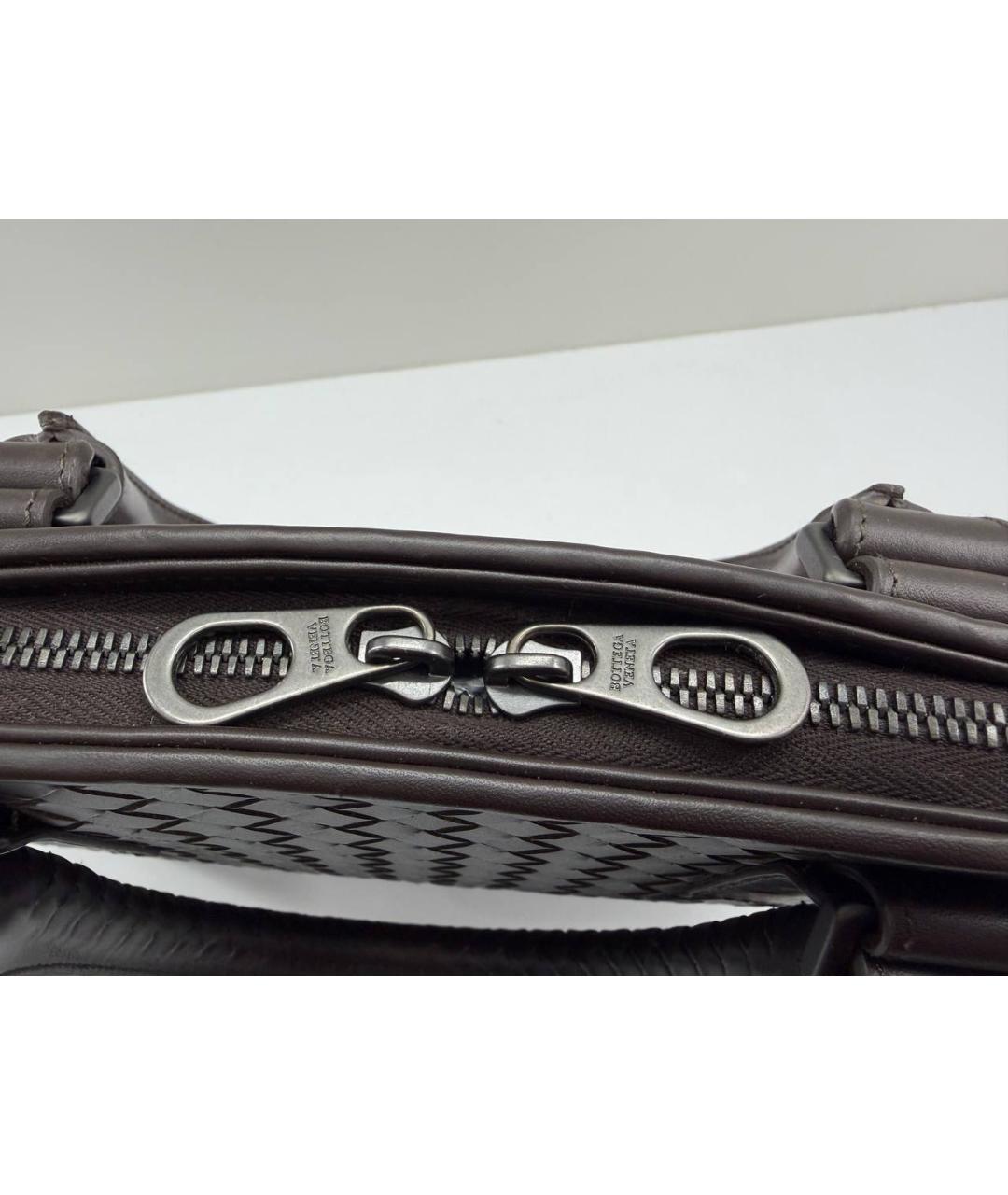 BOTTEGA VENETA Коричневый кожаный портфель, фото 8