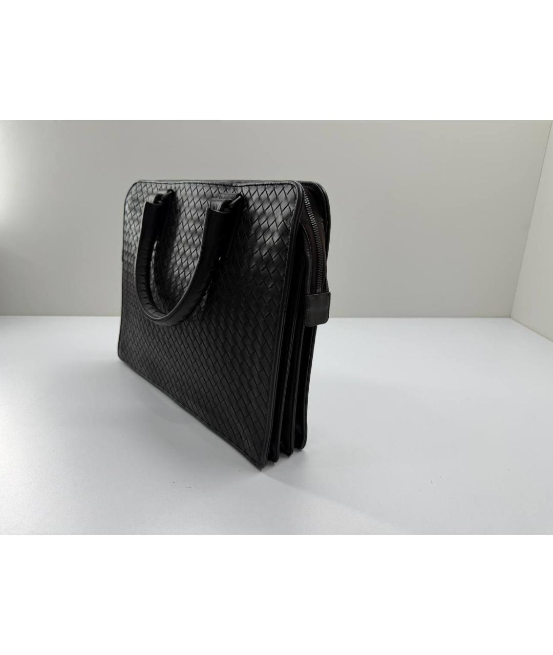 BOTTEGA VENETA Коричневый кожаный портфель, фото 4