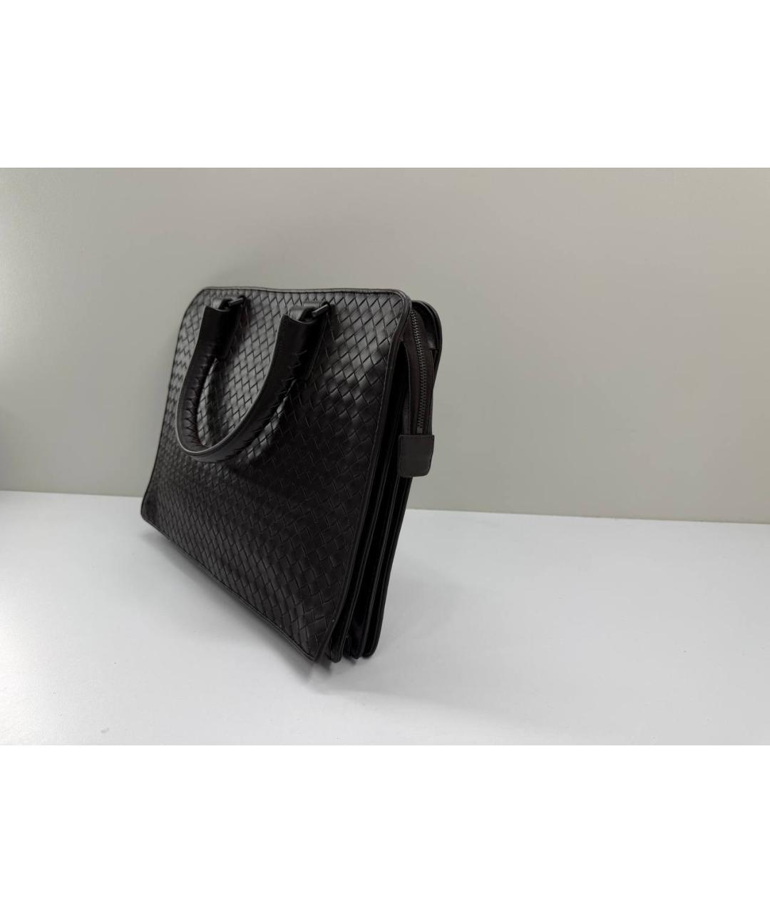 BOTTEGA VENETA Коричневый кожаный портфель, фото 7