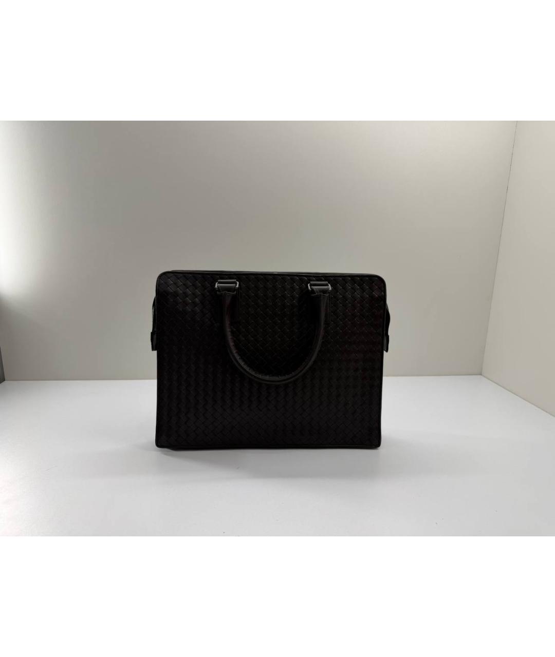 BOTTEGA VENETA Коричневый кожаный портфель, фото 10