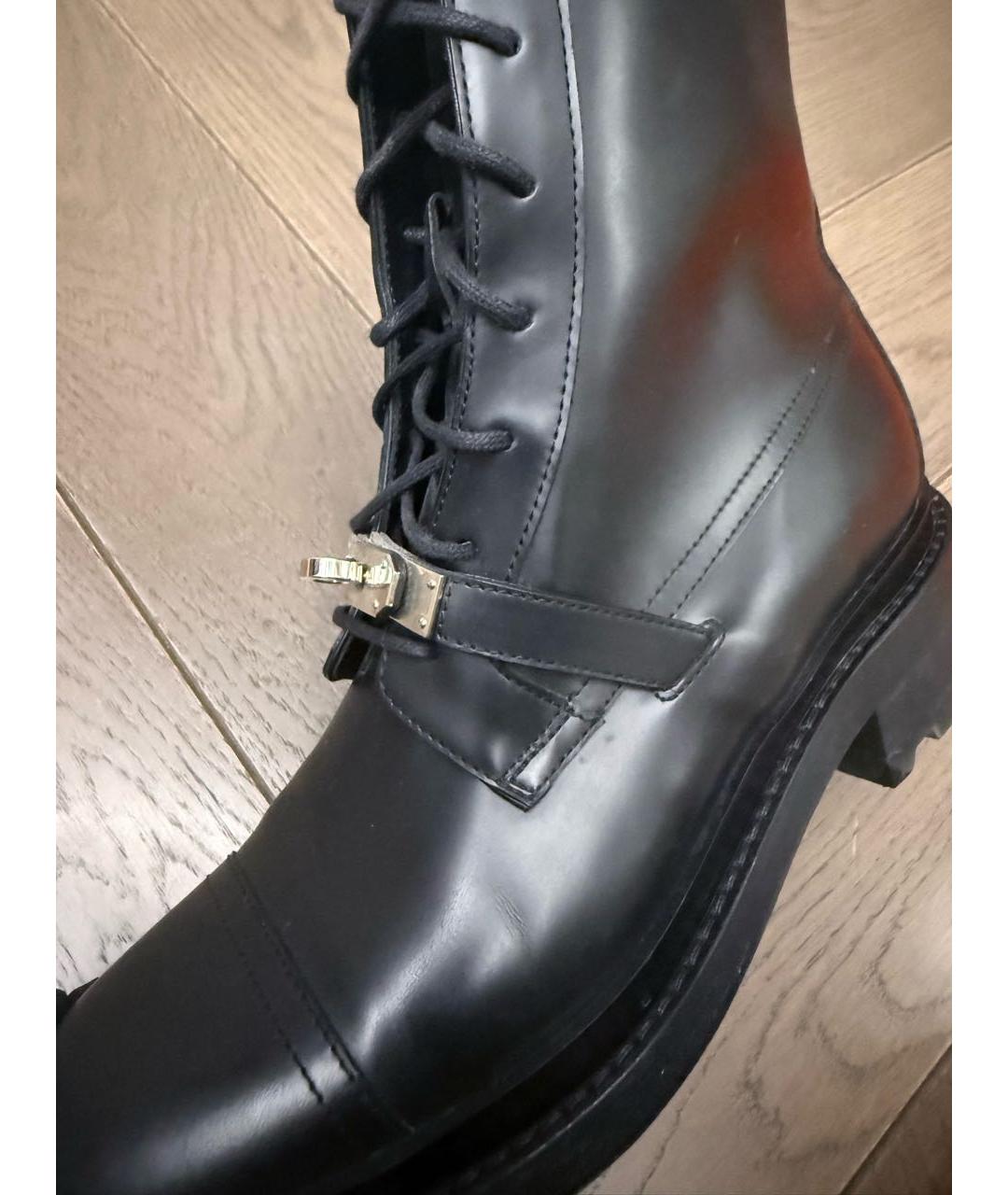HERMES Черные кожаные ботинки, фото 5