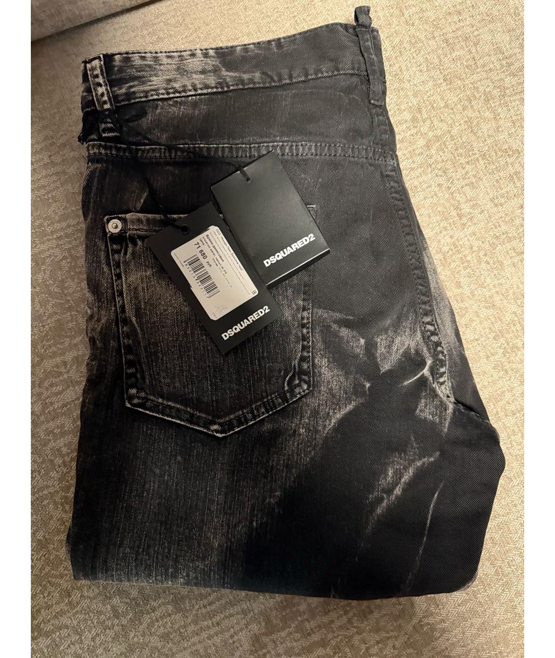 DSQUARED2 Черные хлопко-эластановые джинсы скинни, фото 7