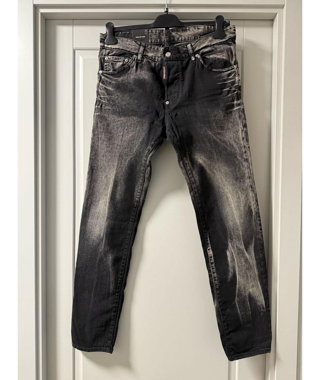 DSQUARED2 Черные хлопко-эластановые джинсы скинни, фото 9