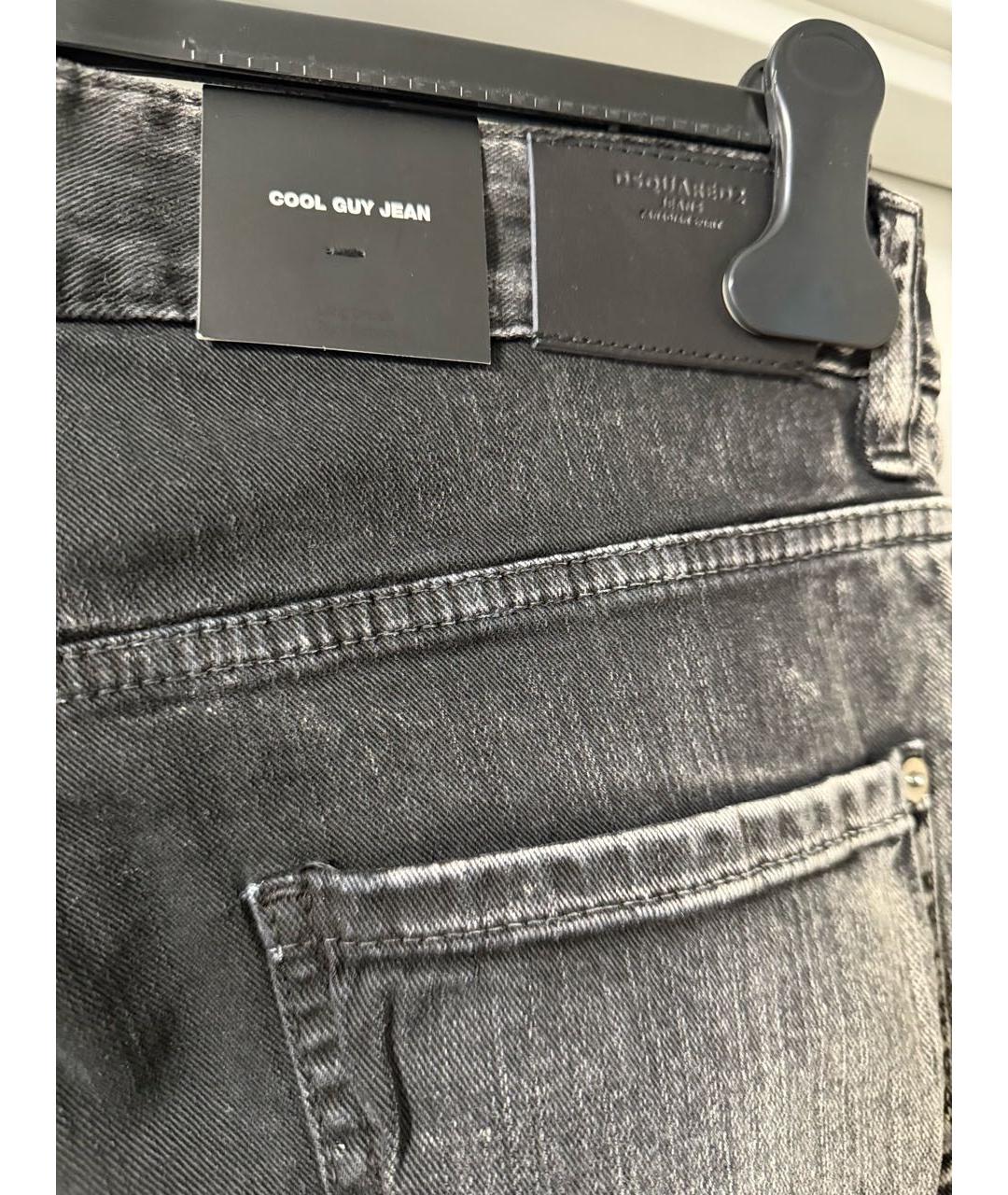 DSQUARED2 Черные хлопко-эластановые джинсы скинни, фото 5