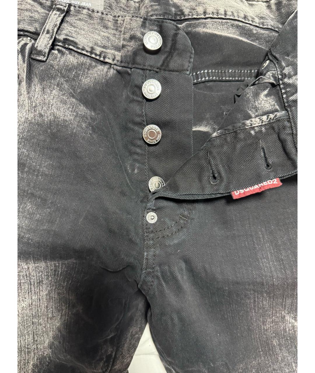 DSQUARED2 Черные хлопко-эластановые джинсы скинни, фото 4