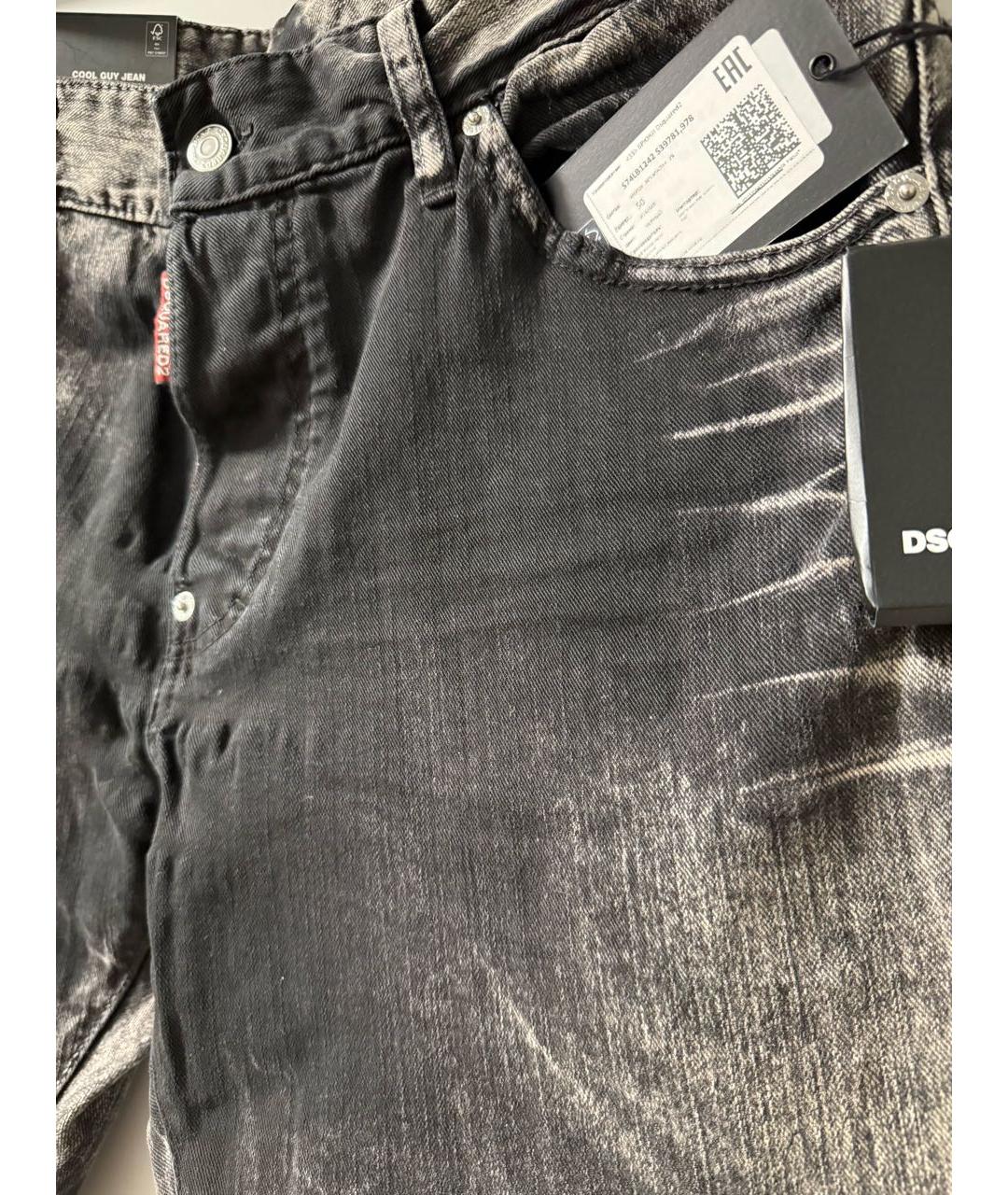 DSQUARED2 Черные хлопко-эластановые джинсы скинни, фото 6