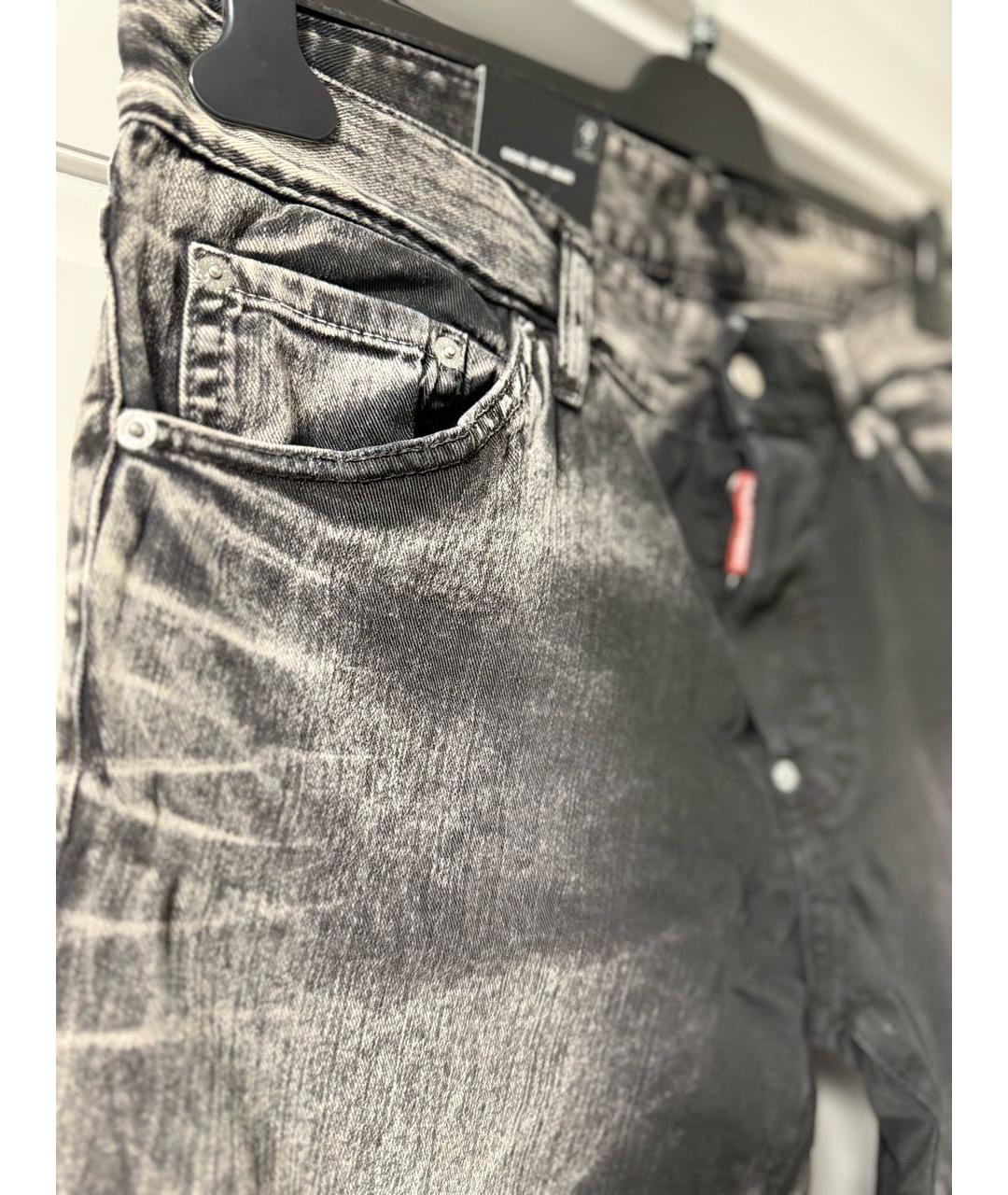 DSQUARED2 Черные хлопко-эластановые джинсы скинни, фото 8