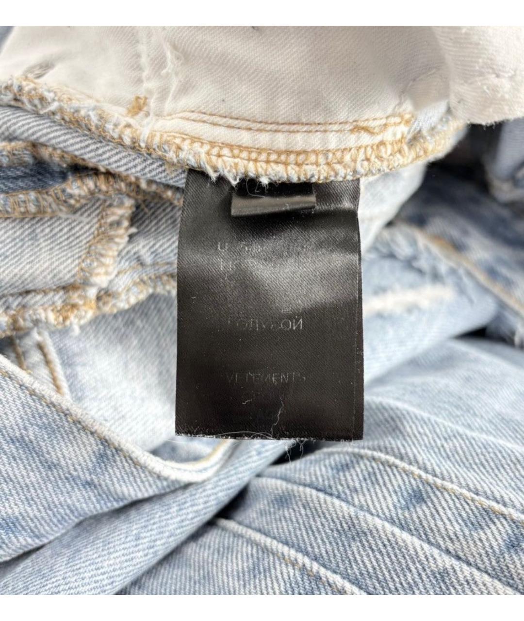 VETEMENTS Голубые хлопковые прямые джинсы, фото 6