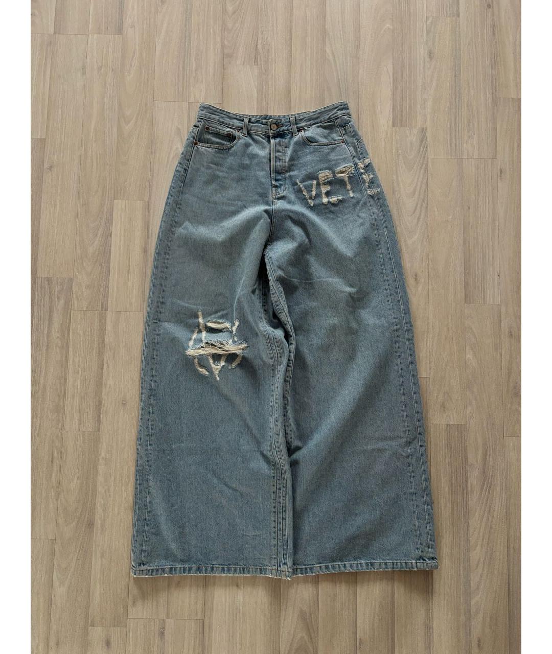 VETEMENTS Голубые хлопковые прямые джинсы, фото 8
