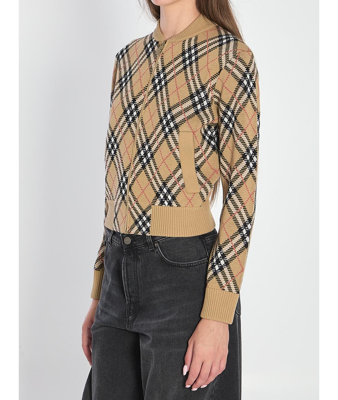 BURBERRY Бежевый шерстяной кардиган, фото 2