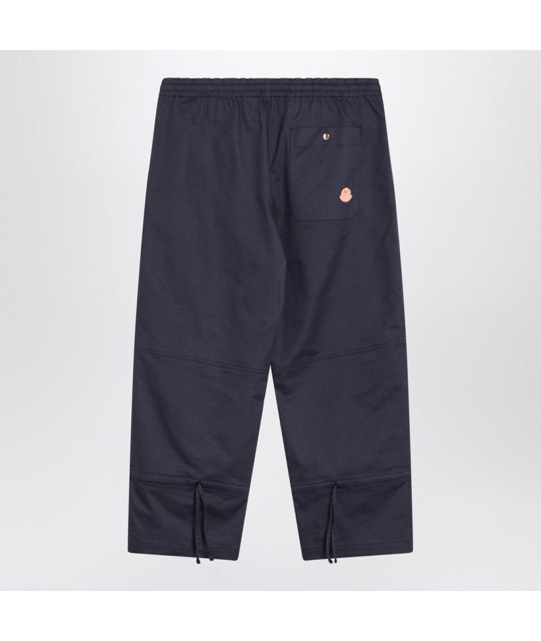 MONCLER Синие хлопковые повседневные брюки, фото 2