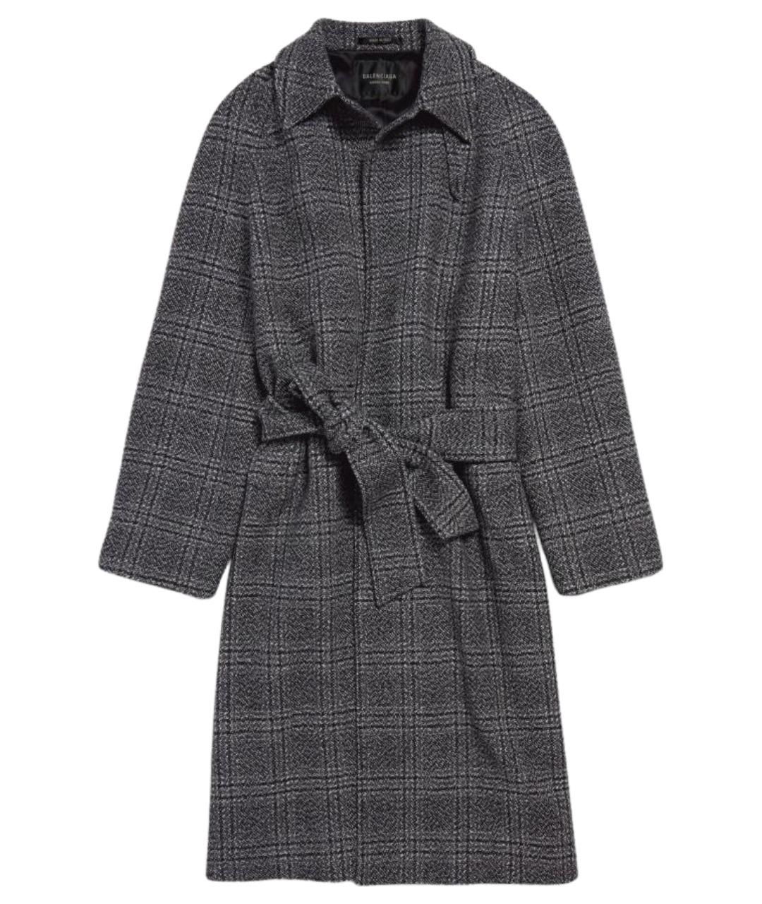 BALENCIAGA Серое шерстяное пальто, фото 1