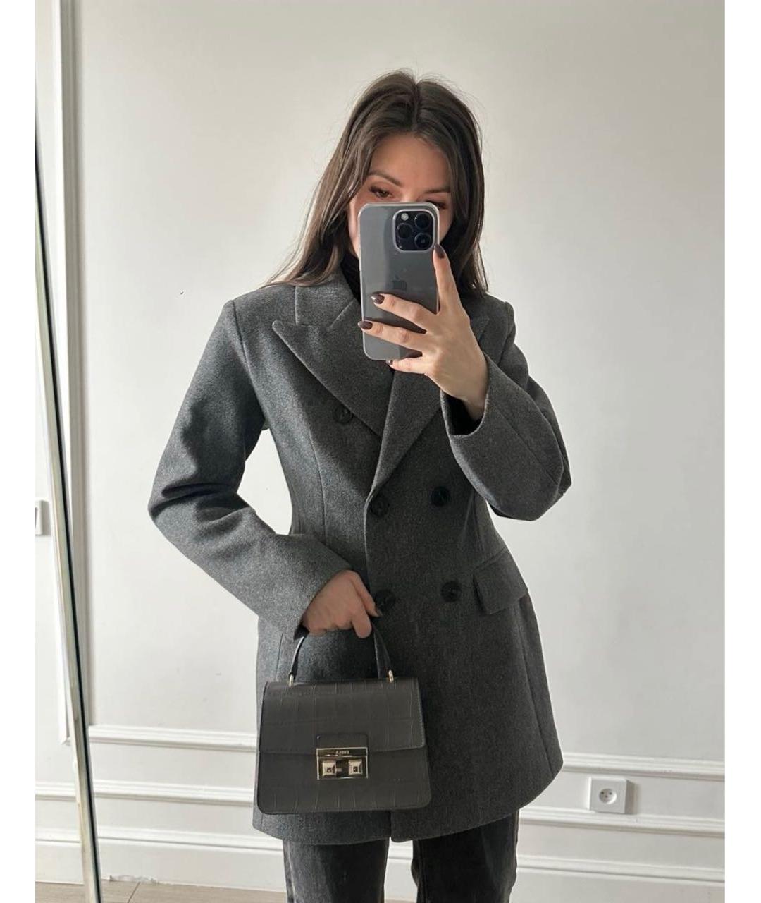 FURLA Антрацитовая кожаная сумка с короткими ручками, фото 5