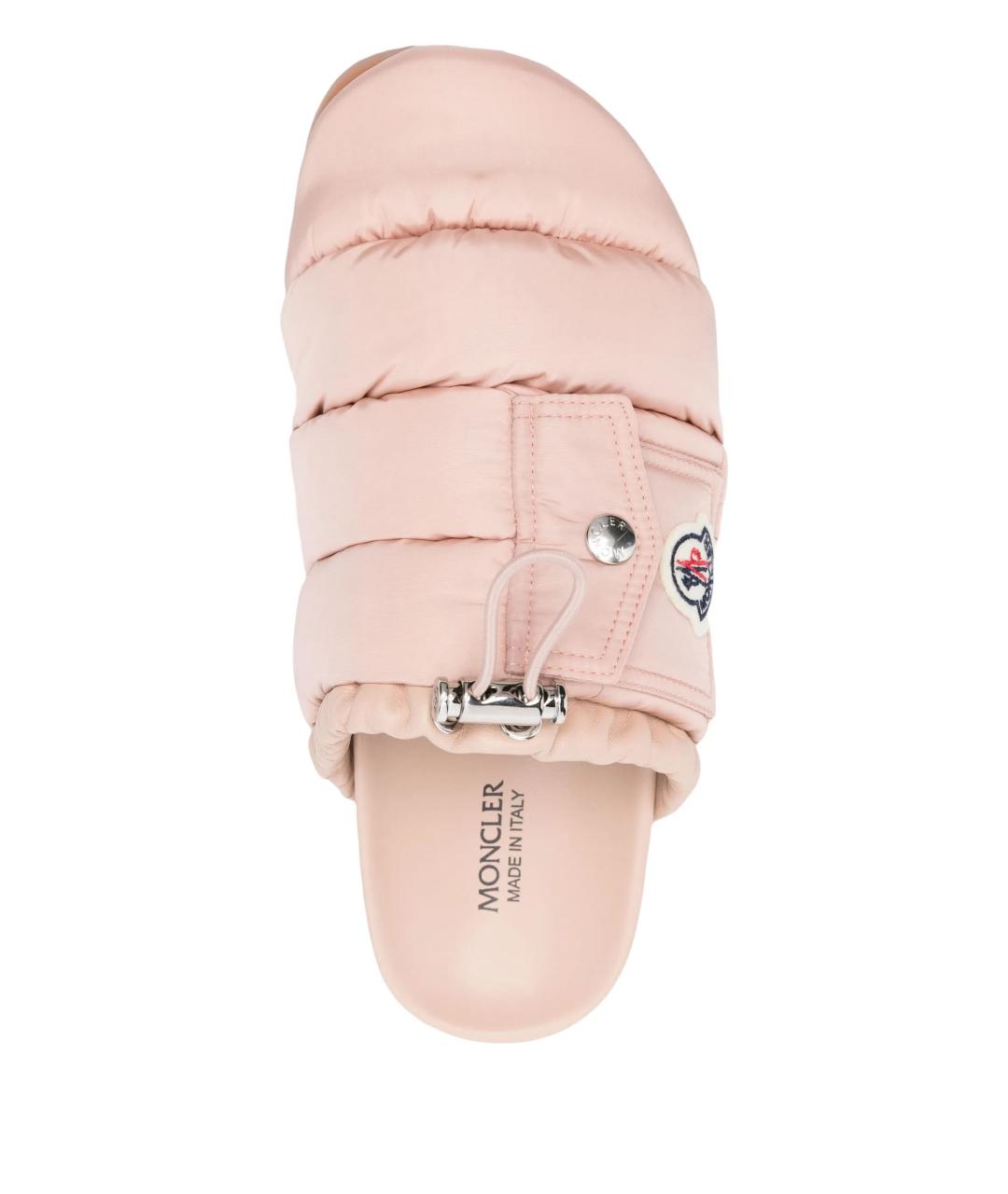 MONCLER Розовые синтетические шлепанцы, фото 4