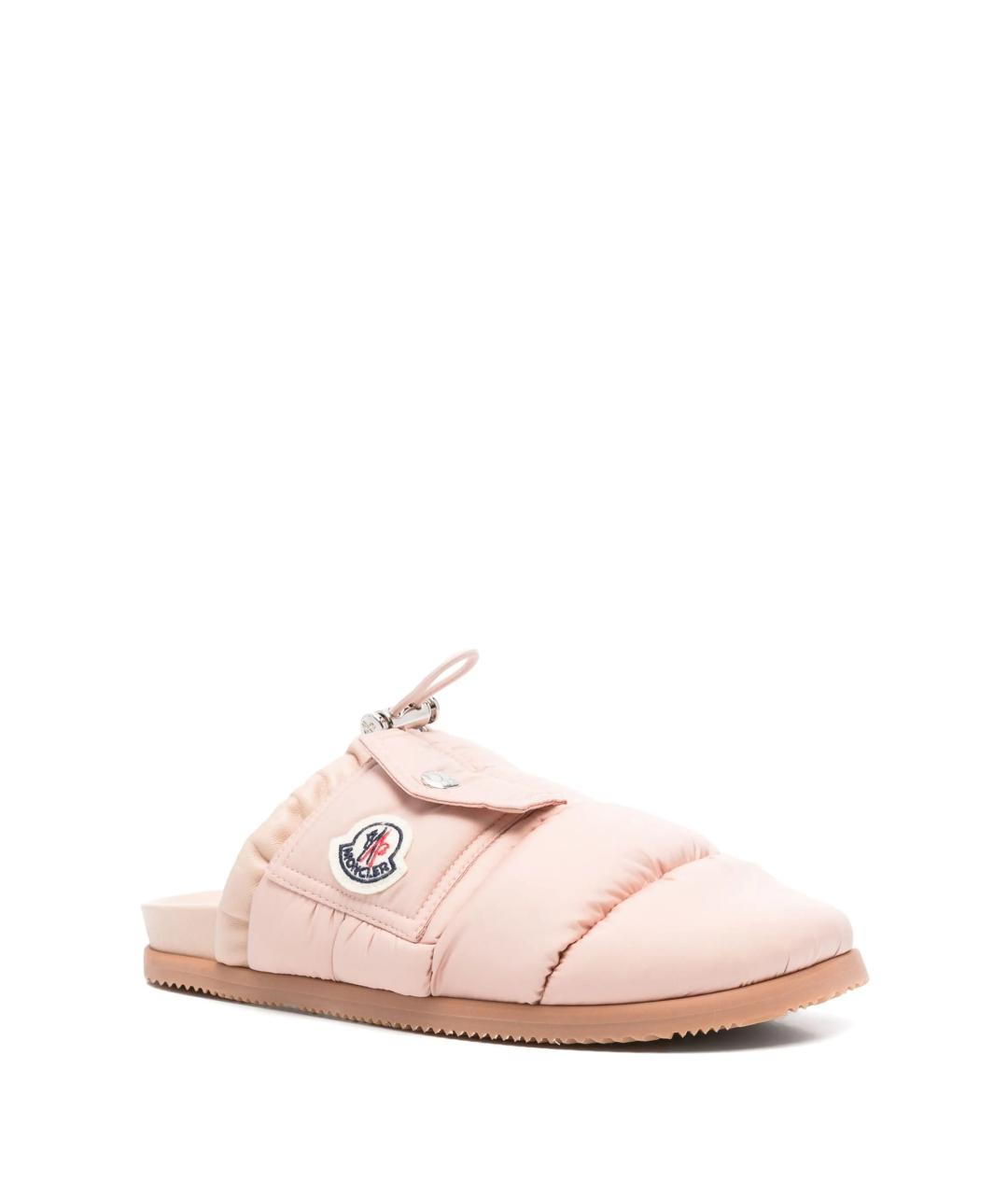 MONCLER Розовые синтетические шлепанцы, фото 2