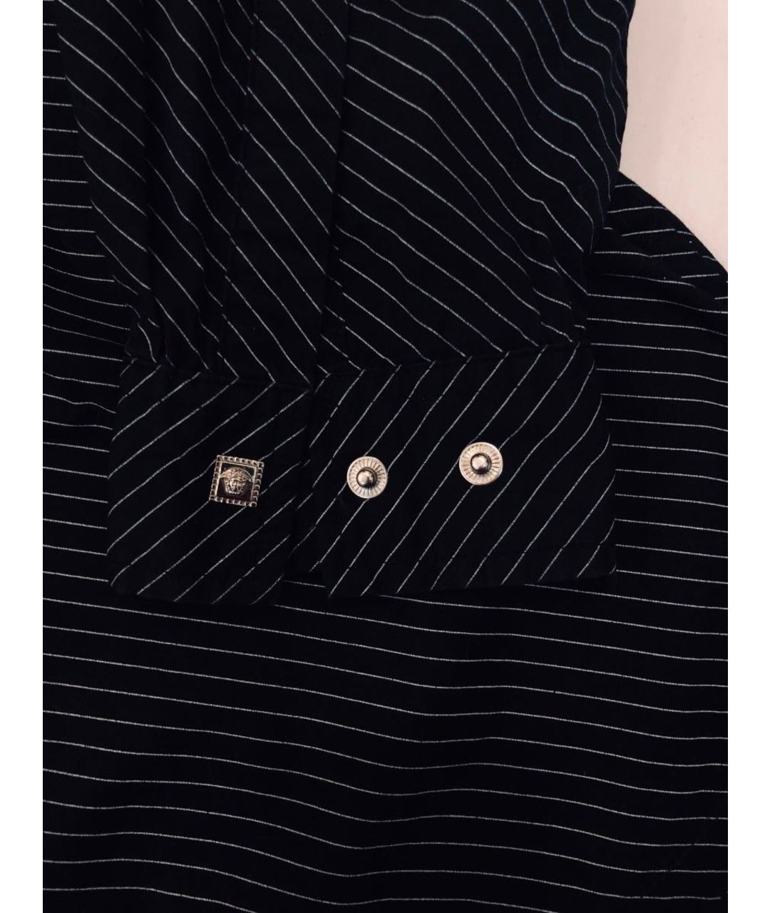 VERSACE VINTAGE Черная хлопко-эластановая рубашка, фото 6