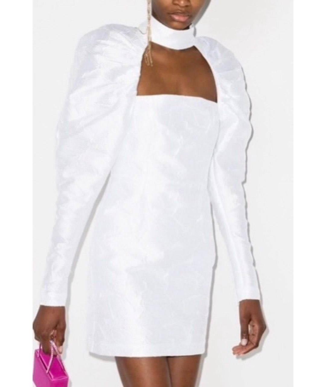 ROTATE Белое полиэстеровое коктейльное платье, фото 3