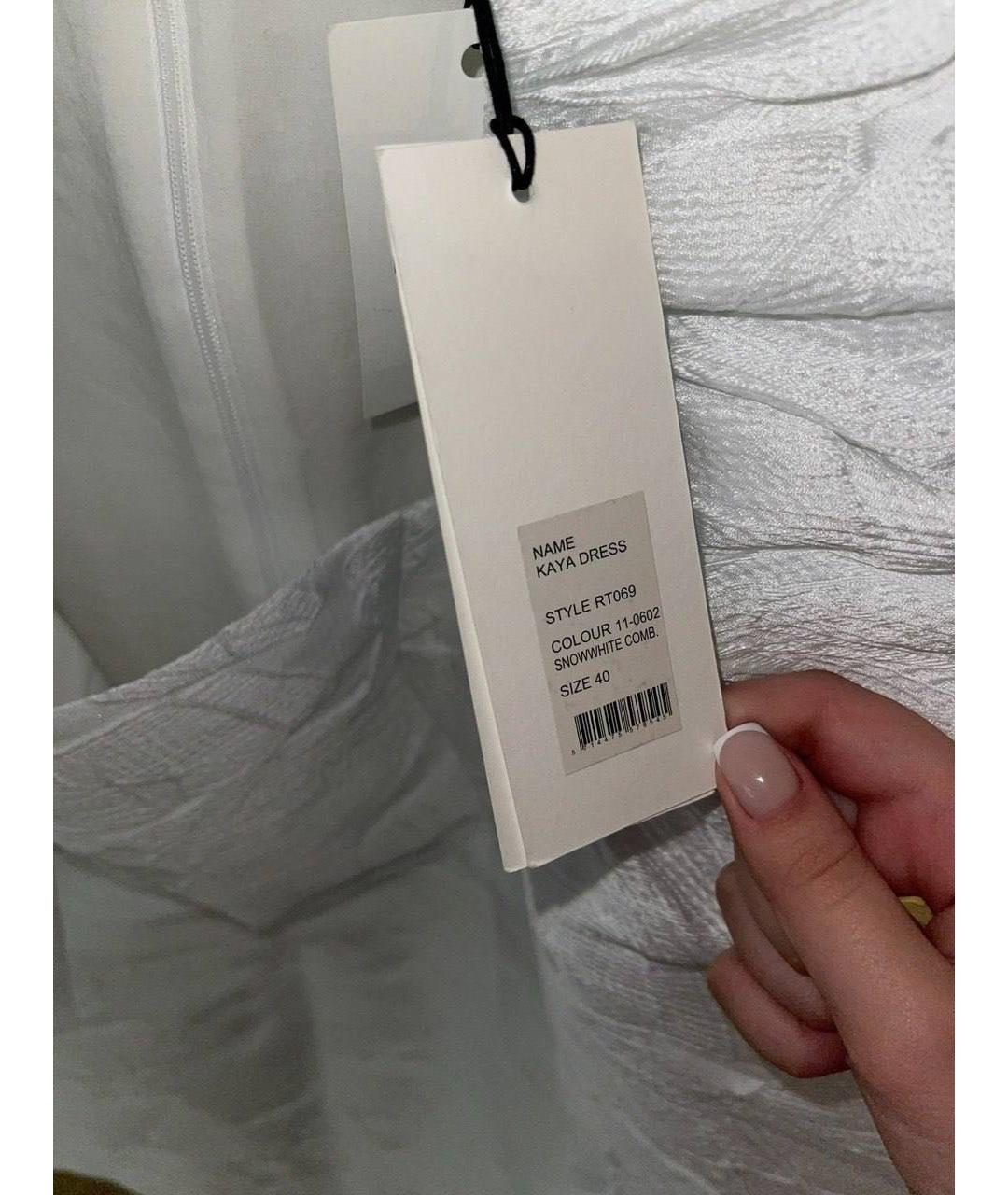 ROTATE Белое полиэстеровое коктейльное платье, фото 6