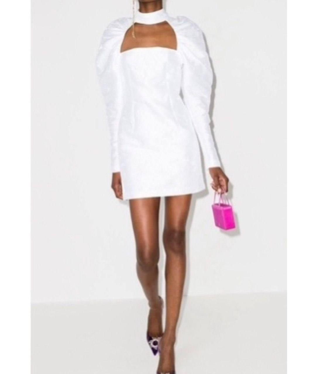 ROTATE Белое полиэстеровое коктейльное платье, фото 2