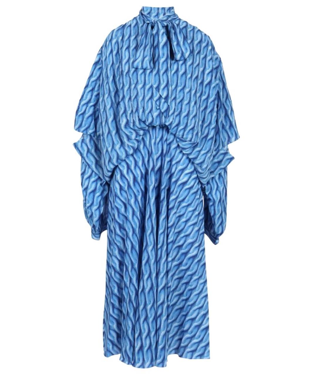 BALENCIAGA Голубое полиэстеровое повседневное платье, фото 1
