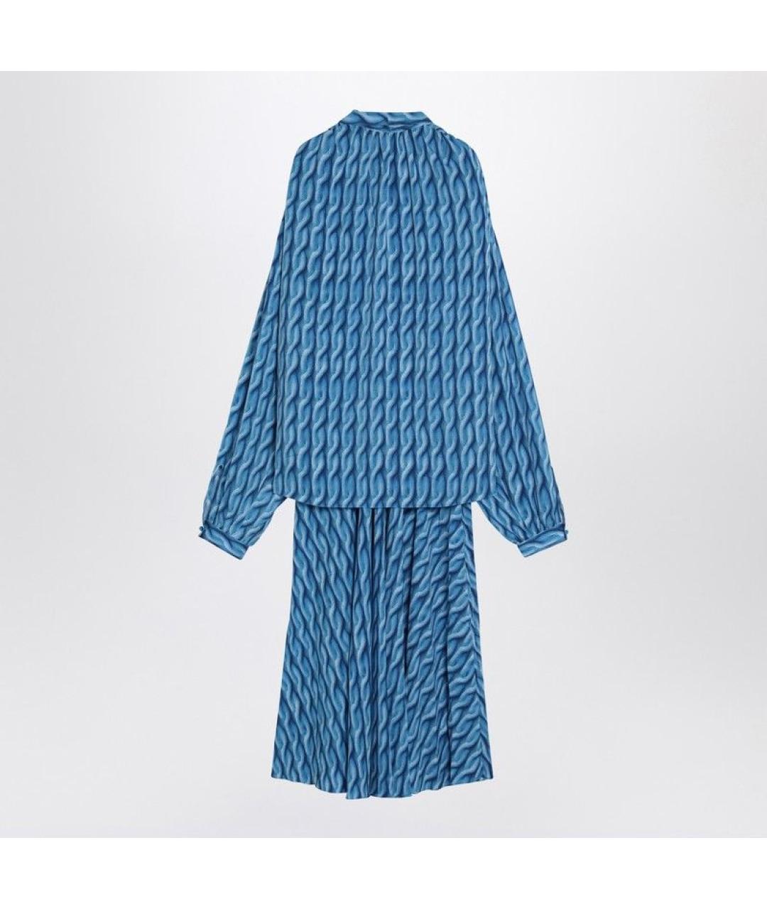 BALENCIAGA Голубое полиэстеровое повседневное платье, фото 2