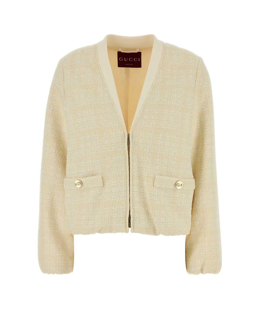 GUCCI Белая хлопковая куртка, фото 1