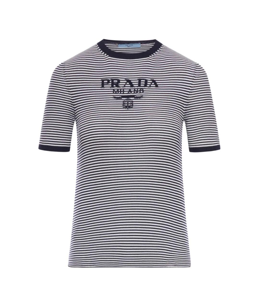 PRADA Синяя шелковая футболка, фото 1