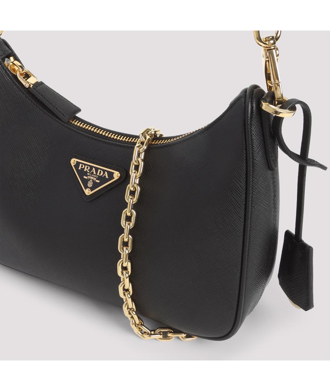 PRADA Черная кожаная сумка через плечо, фото 4