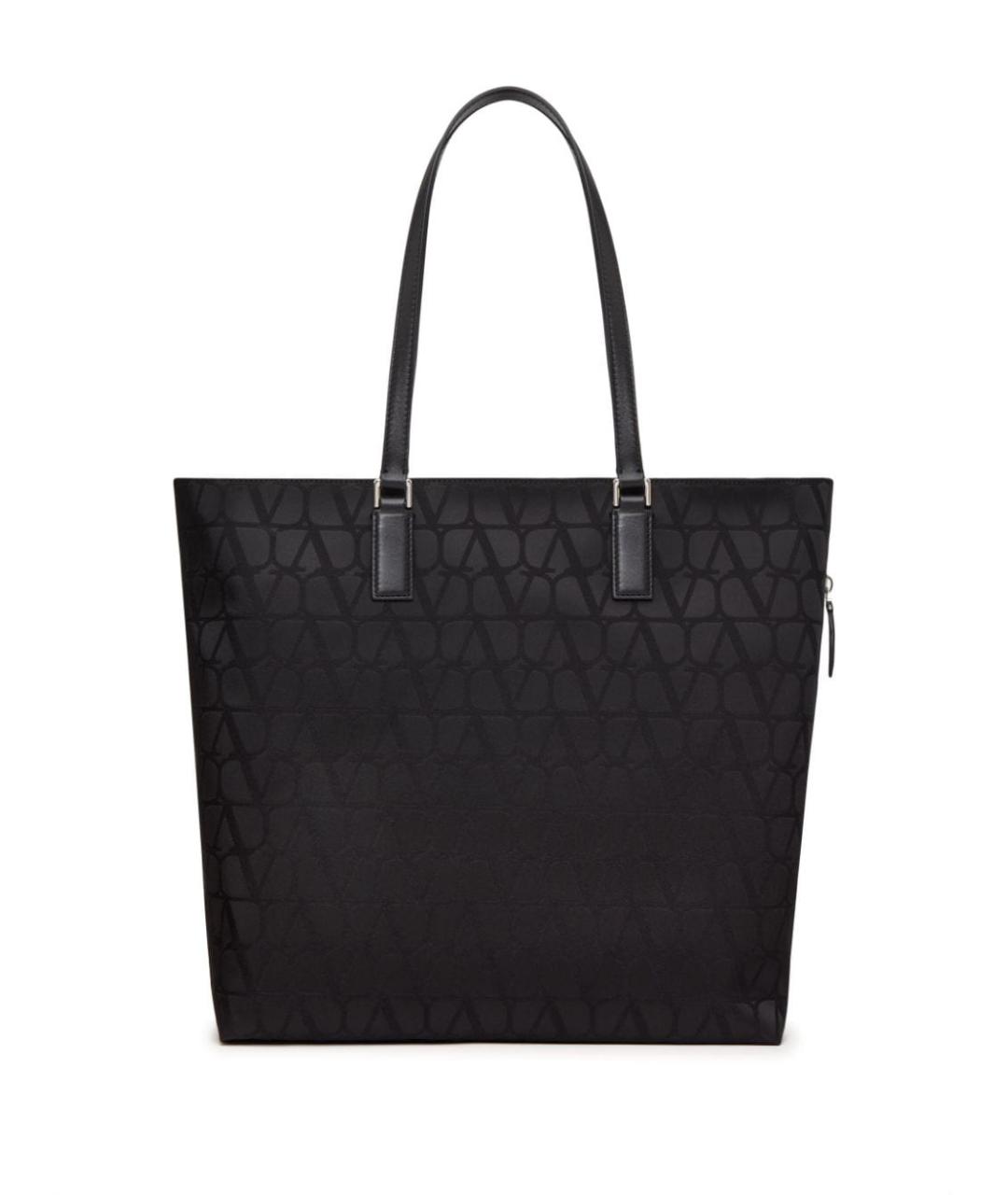 VALENTINO Черная тканевая сумка тоут, фото 3