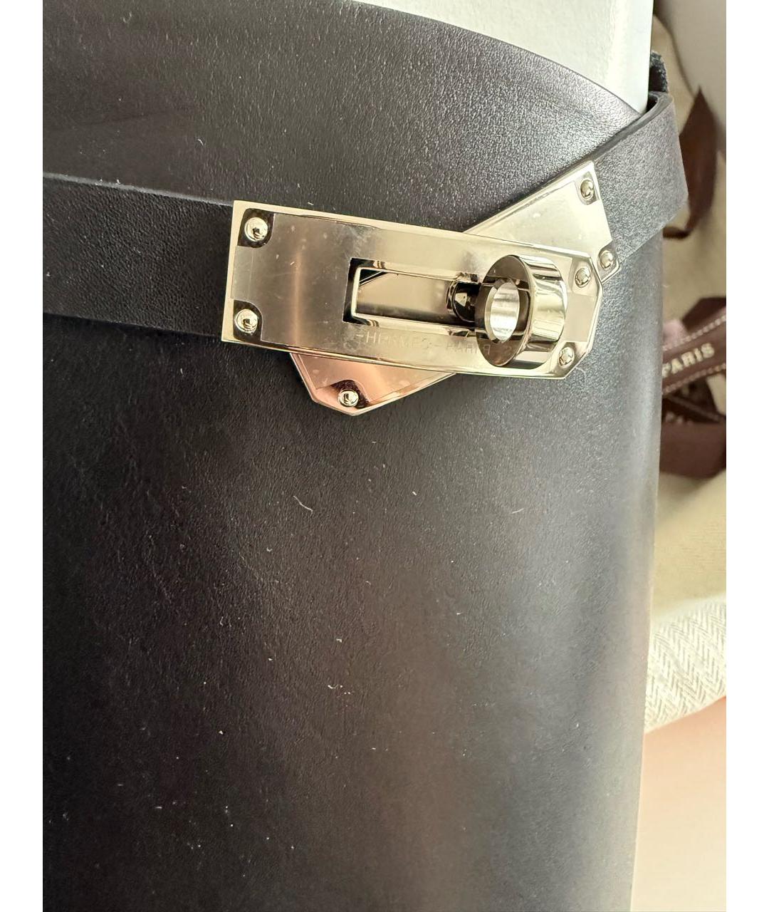 HERMES Черные кожаные сапоги, фото 3