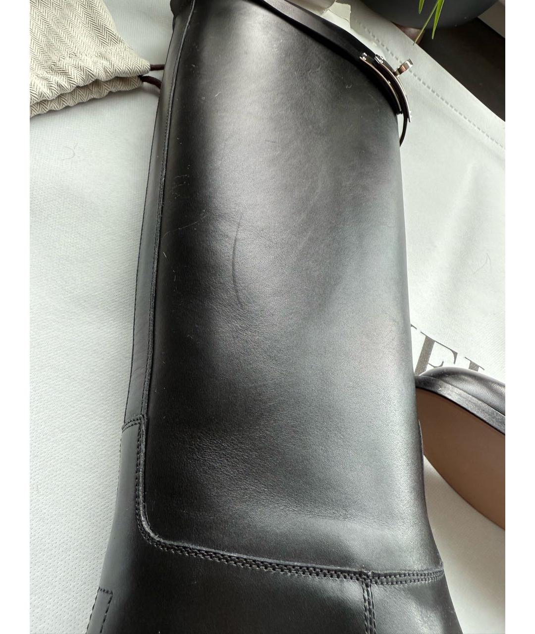 HERMES Черные кожаные сапоги, фото 7