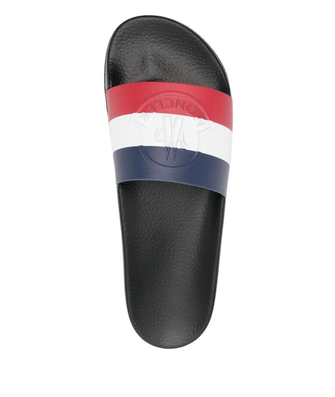 MONCLER Черные резиновые шлепанцы, фото 4