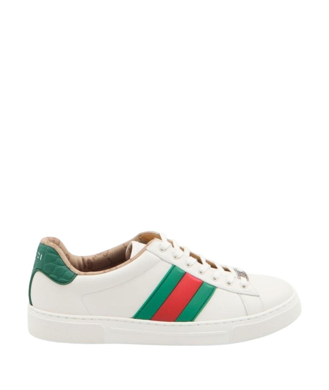 GUCCI Белые кожаные низкие кроссовки / кеды, фото 1